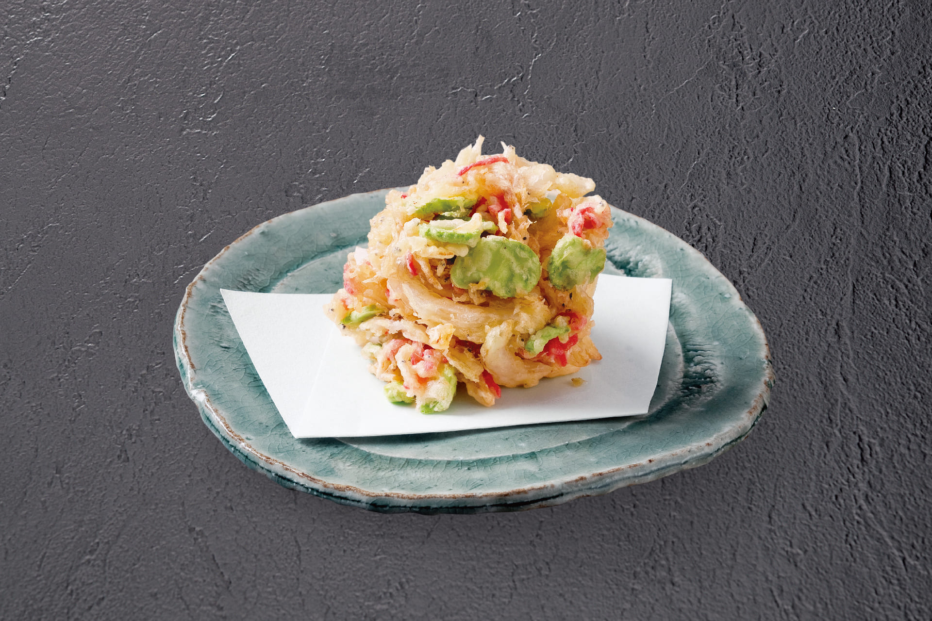 しらすと新玉葱　空豆のかき揚げ