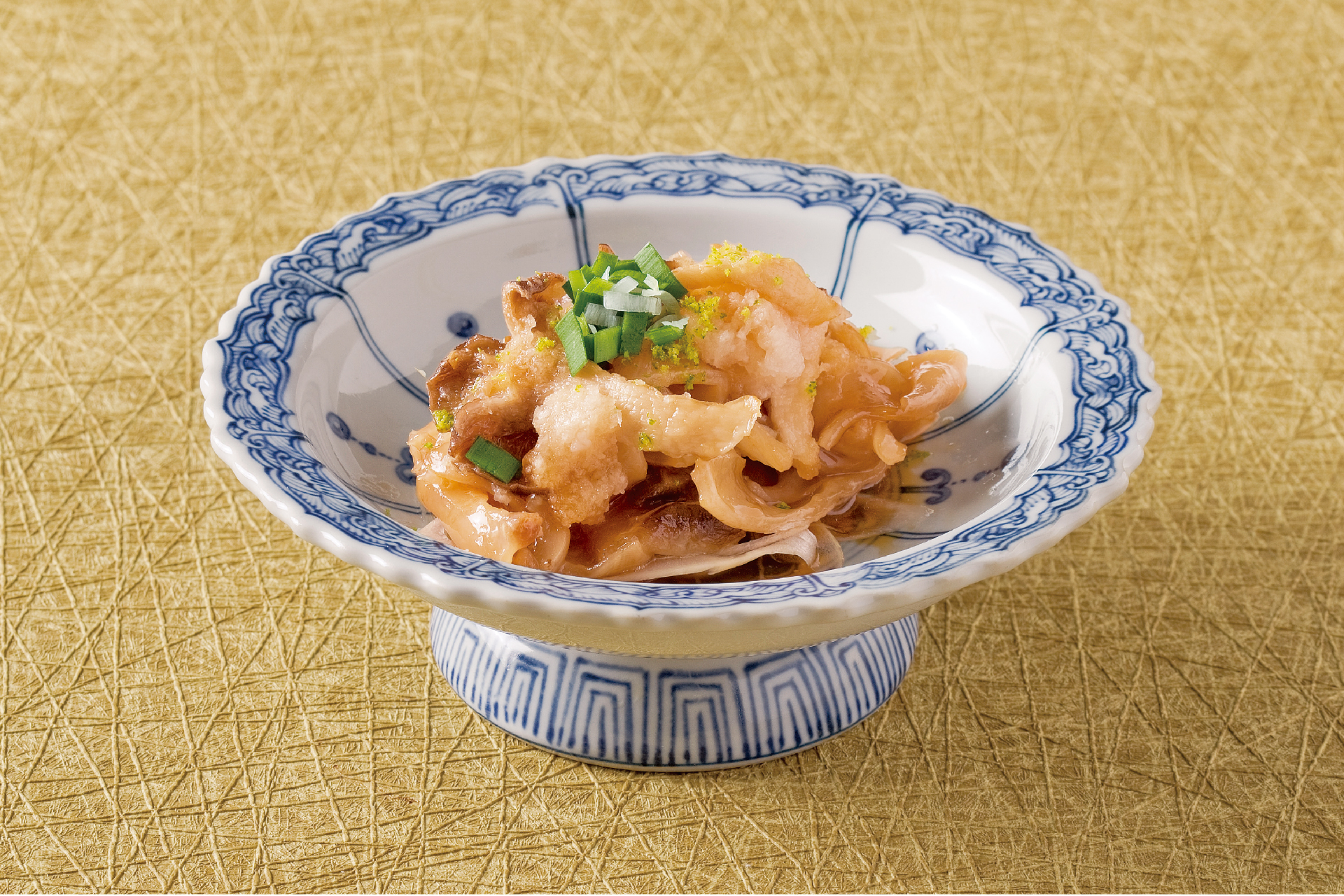 冷製 豚すじと秋茸の柚子ぽん酢和え