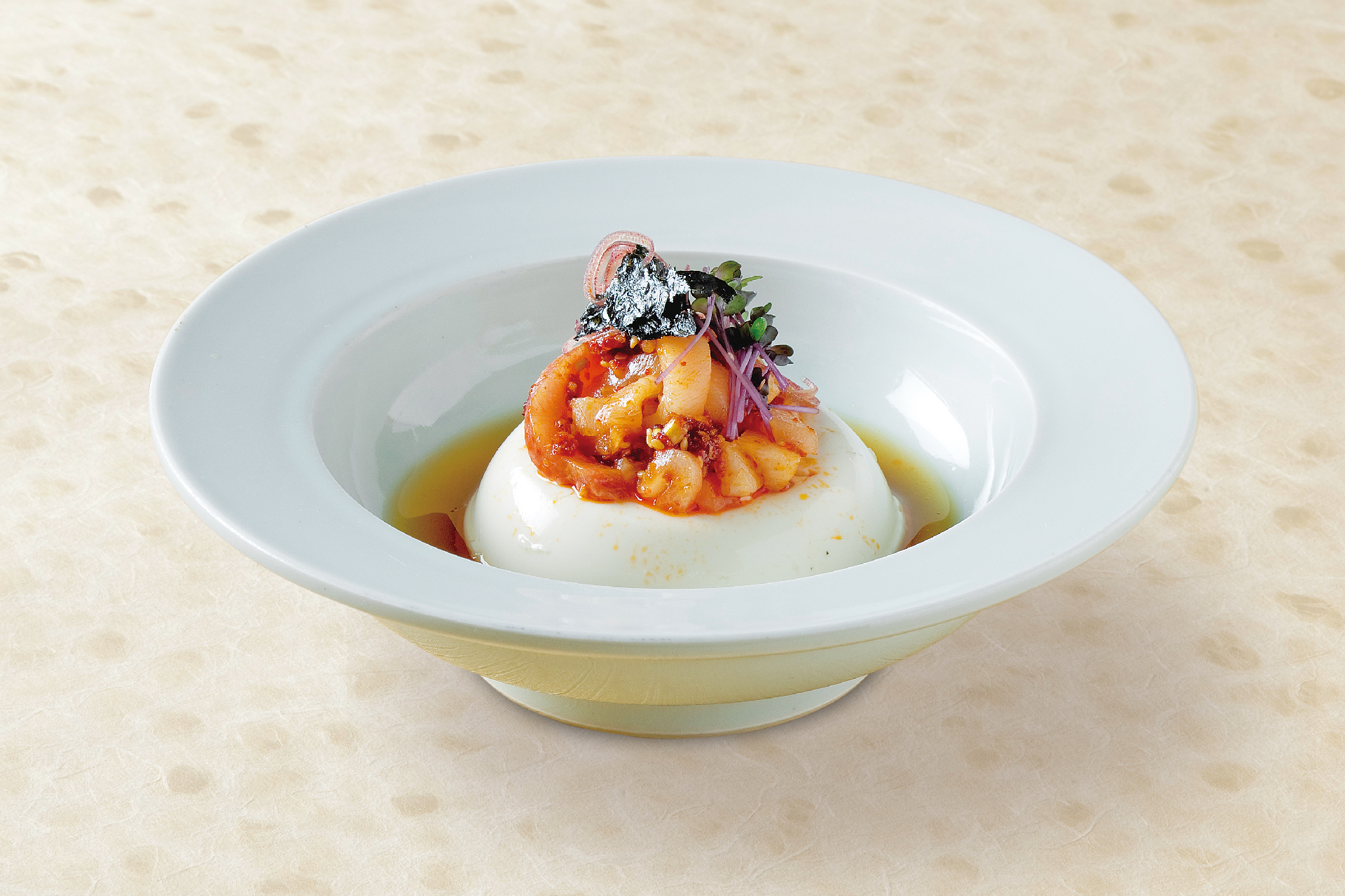 寒鰤のユッケ とろみ豆腐