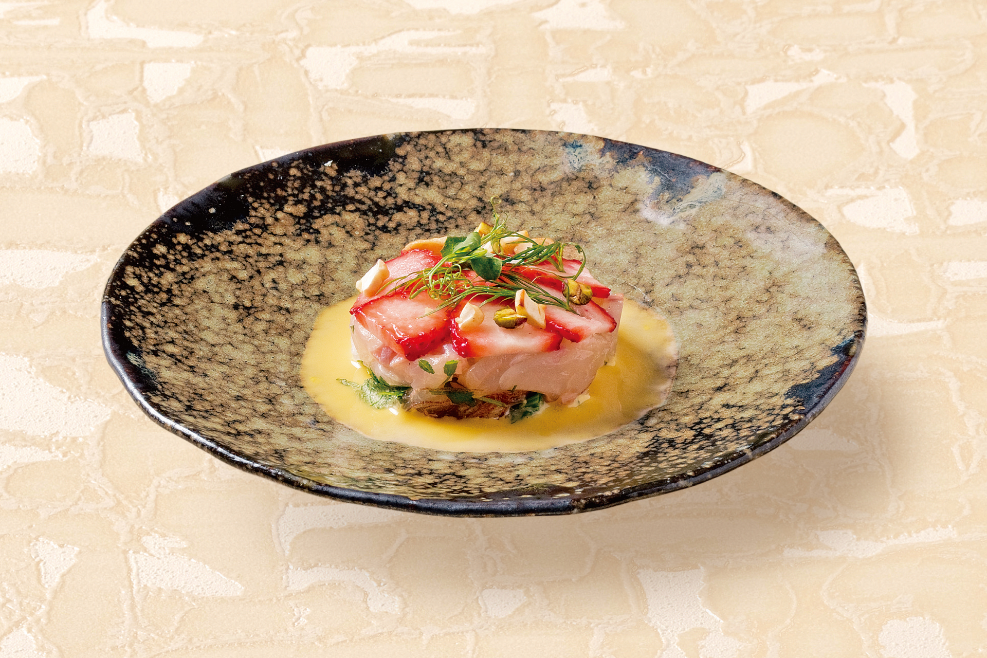 桜鯛と春野菜 黄身酢味噌ソース