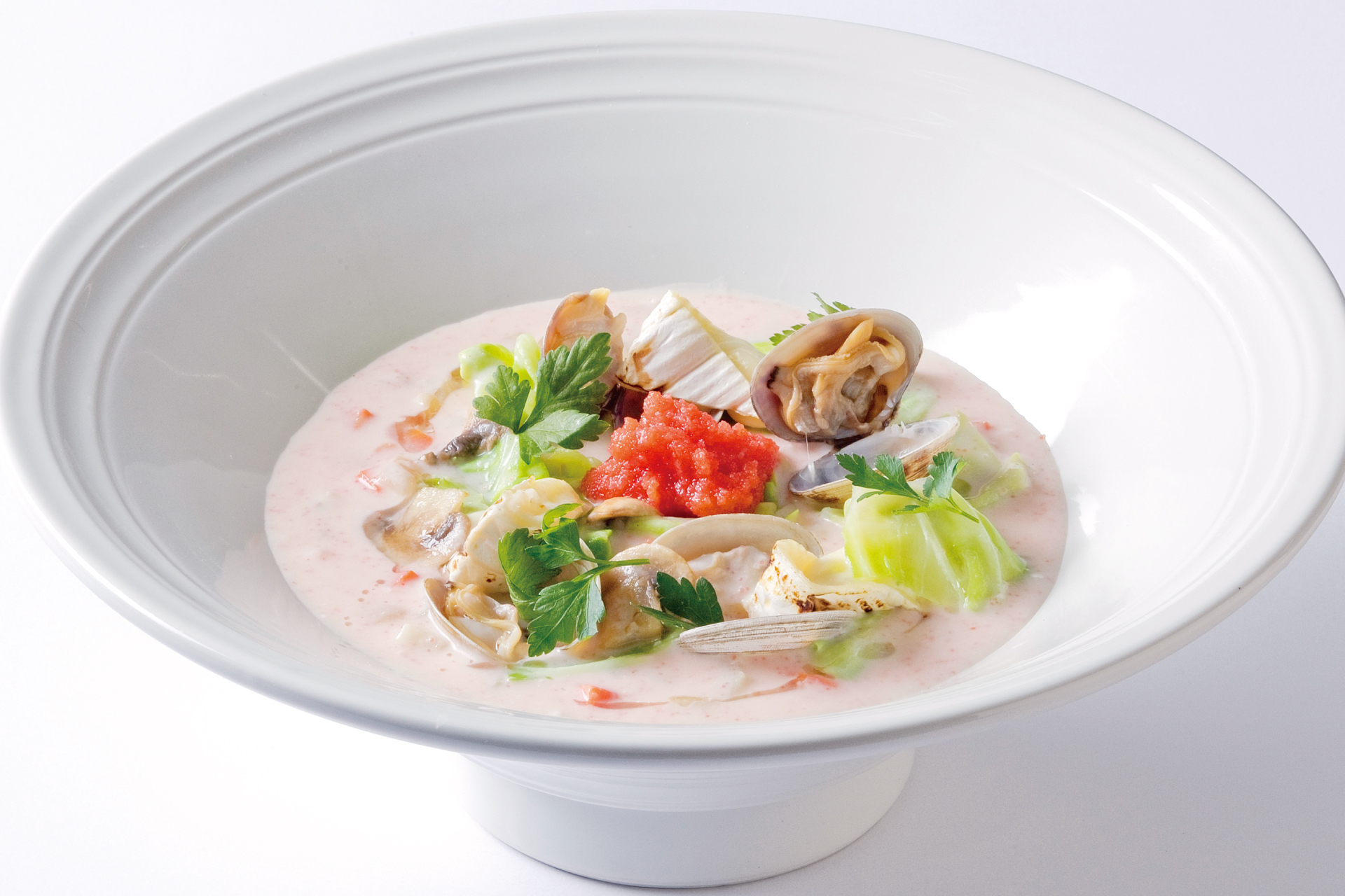 web_TOP_カマンベールチーズと春キャベツ 明太クラムチャウダーのおうどん