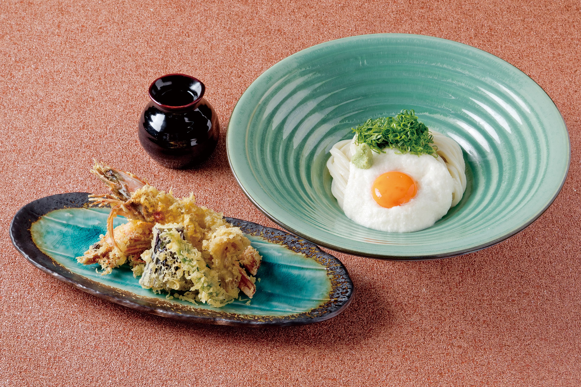 天然大海老天扶良 山かけのおうどん